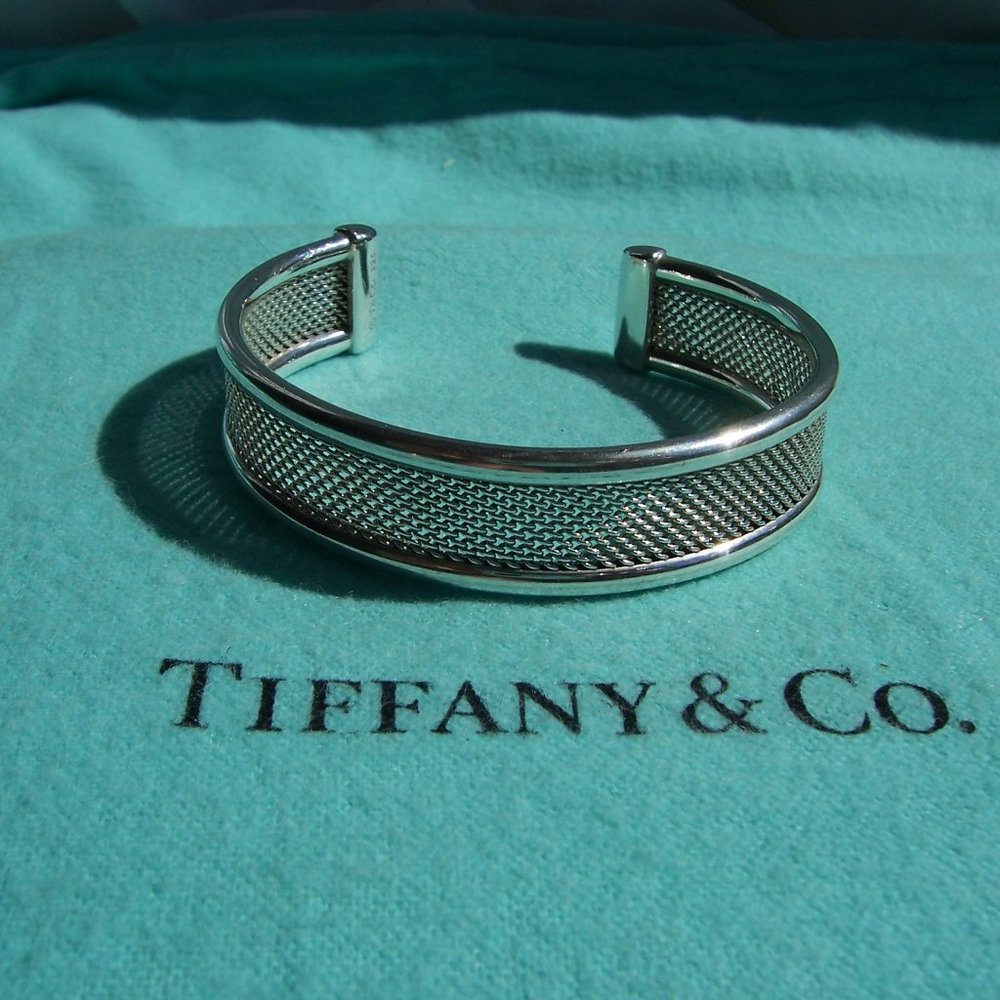 Tiffany & Co. Rigid Sterling Silver Mesh Cuff Bracelet